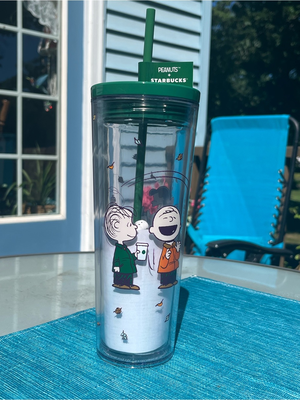 Peanuts x Starbucks Green New with Tags Straw Tumbler